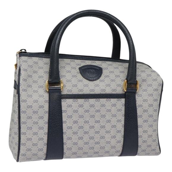 GUCCI Micro GG Supreme Hand Bag Pvc Navy Gold 000 40 000 40 - Picture 1 of 16